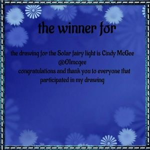 The winner for the drawing for solar fairy light